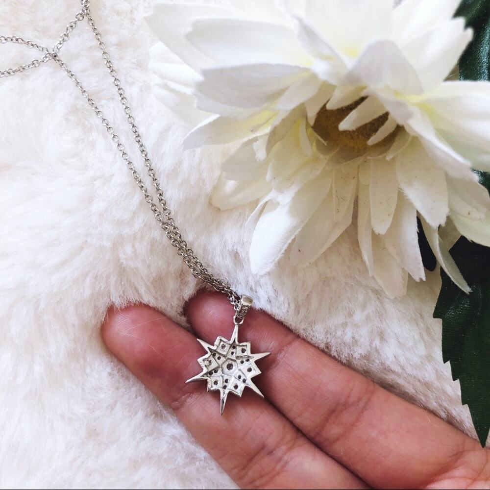 Sterling Silver Snowflake Necklace - Picture 3 of 5